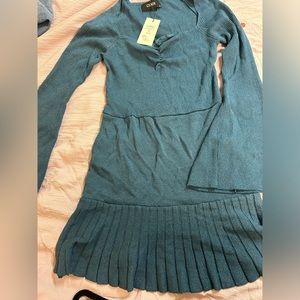 Sparkly Teal Ruffled Dress